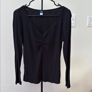 Old Navy Black Ruched Blouse